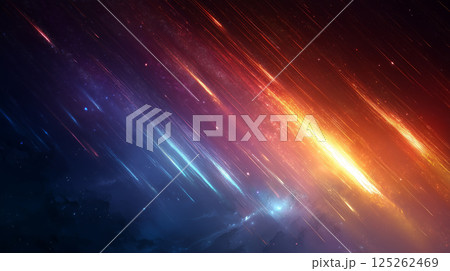 宇宙を駆ける流星群 - 鮮やかな光の軌跡 125262469