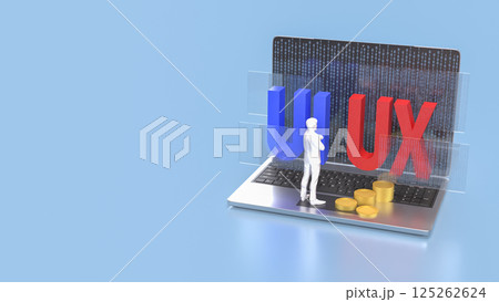 The UI and UX on notebook for website or application concept 3d rendering. 125262624