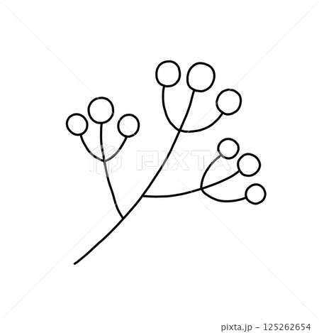葉っぱの線画イラスト 125262654