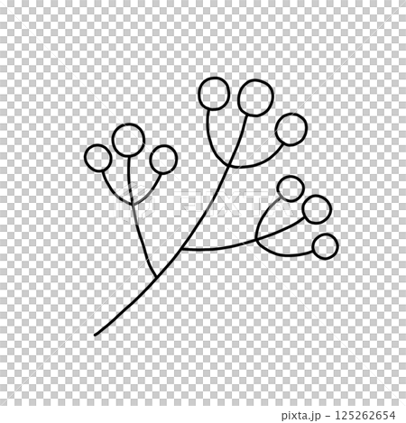 葉っぱの線画イラスト 125262654