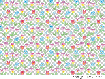 Watercolor viola background illustration material - transparent background 125262743