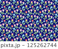 水彩で描いたビオラの背景イラスト素材　背景ネイビー 125262744