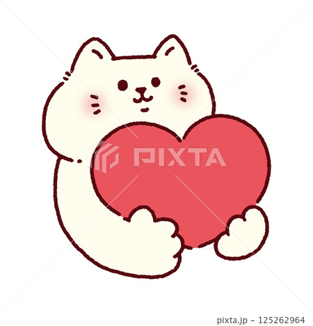 ハートを持ったかわいい猫 ハートを持ったかわいい猫 125262964