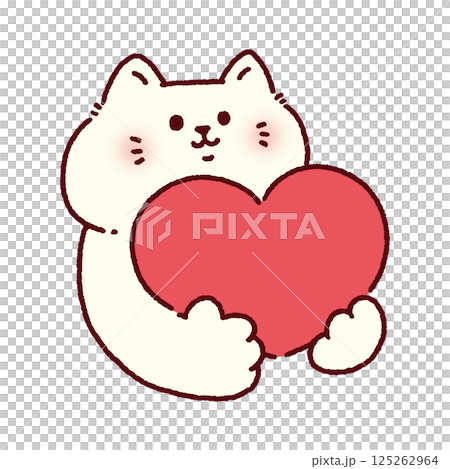 ハートを持ったかわいい猫 ハートを持ったかわいい猫 125262964