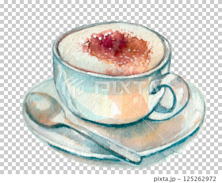 Cappuccino painted in watercolor Cappuccino painted in watercolor 125262972