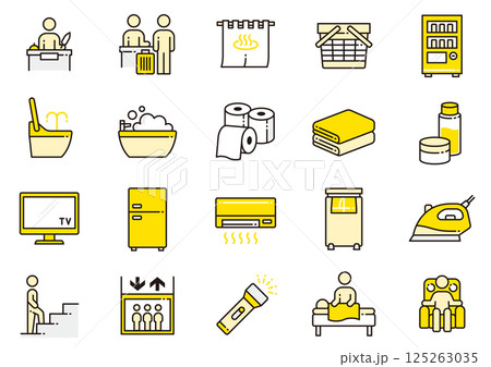 ホテルアメニティアイコン03 Hotel Amenities icons ホテルアメニティアイコン03 Hotel Amenities icons 125263035