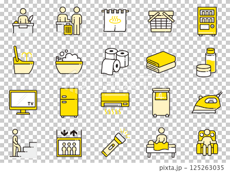 ホテルアメニティアイコン03 Hotel Amenities icons ホテルアメニティアイコン03 Hotel Amenities icons 125263035