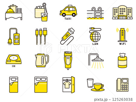 ホテルアメニティアイコン06　Hotel Amenities icons 125263038