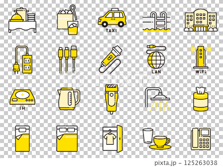 ホテルアメニティアイコン06　Hotel Amenities icons 125263038