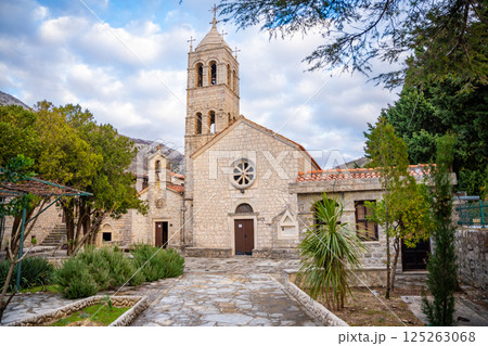 Orthodox Rezevici monastery near the Adriatic sea in Montenegro 125263068