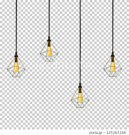 Simple lighting pendant light watercolor illustration Simple lighting pendant light watercolor illustration 125263188