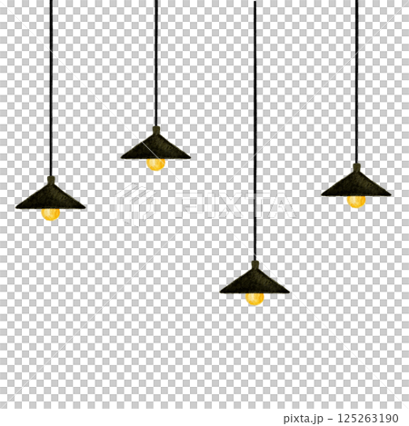 Simple lighting pendant light watercolor illustration Simple lighting pendant light watercolor illustration 125263190