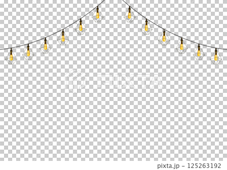 Simple lighting pendant light watercolor illustration 125263192