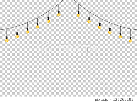 Simple lighting pendant light watercolor illustration 125263193