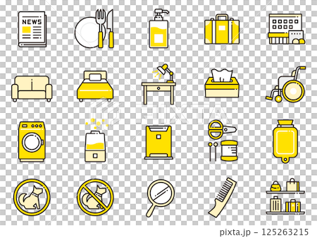 ホテルアメニティアイコン09　Hotel Amenities icons 125263215
