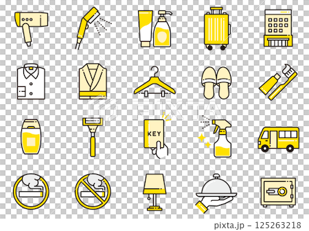 Hotel Amenities Icons 12 125263218
