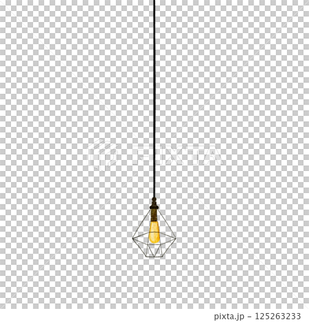 簡約照明吊燈水彩插畫 125263233