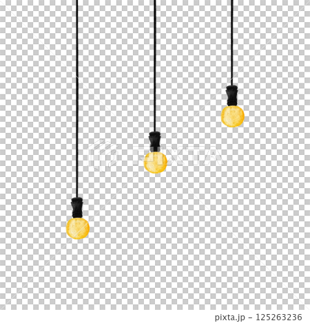 Simple lighting pendant light watercolor illustration 125263236