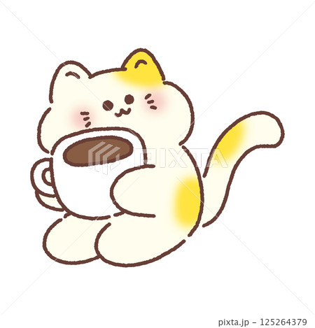 コーヒーを持った猫 コーヒーを持った猫 125264379