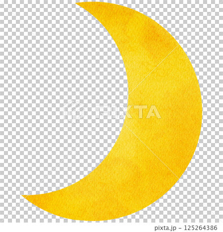 Gold moon illustration material watercolor 125264386