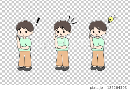 靈感兒童男孩彩色全身 125264398