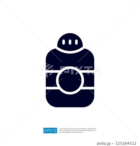 Minimalist Icon of a Condiment Bottle with Simple Design Representing Cooking Essentials in a Modern Kitchen Atmosphere 125264512