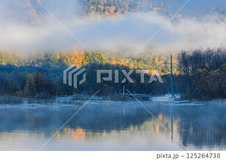 日本屈指の山岳リゾート 晩秋の上高地 早朝の大正池 日本屈指の山岳リゾート 晩秋の上高地 早朝の大正池 125264738