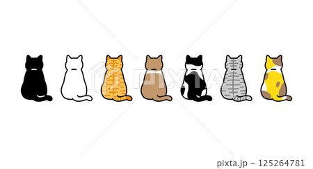 cat vector kitten icon back cartoon character pet doodle illustration symbol isolated design cat vector kitten icon back cartoon character pet doodle illustration symbol isolated design 125264781