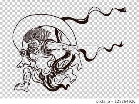 風神　筆絵 125264920