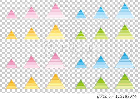 Hierarchical pyramid illustration set colorful 125265074