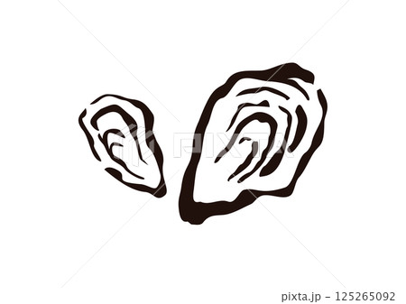 牡蠣　線画 125265092