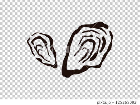 牡蠣　線画 125265092
