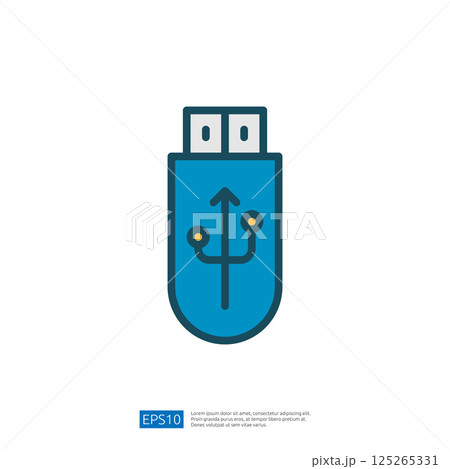 USB Connector Icon Representing Digital Data Transfer and Communication Technology in Modern Design USB Connector Icon Representing Digital Data Transfer and Communication Technology in Modern Design 125265331