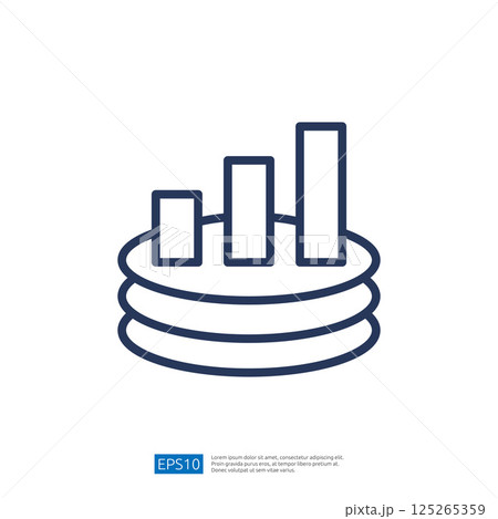 Data Analyst Icon Representing Financial Growth and Statistical Analysis with Graph and Chart Elements 125265359