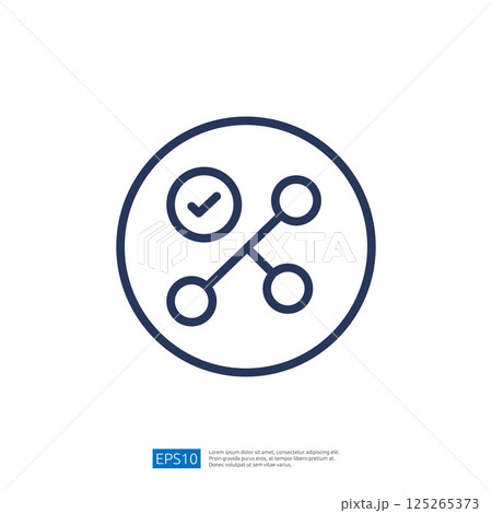 Data Analyst Icon Representing Performance Tracking and Analysis Workflow with Time Checkmark Symbol in Digital Design 125265373
