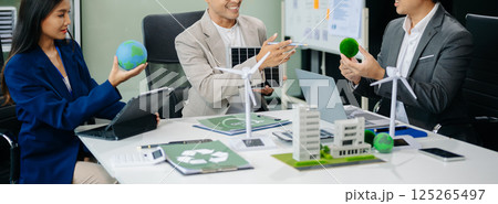 Working Process in Modern Office. Young Woman Account Manager Working at Table with New Business Project. Typing keyboard,Using Contemporary  125265497