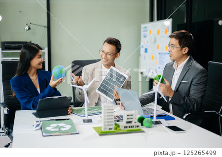 Working Process in Modern Office. Young Woman Account Manager Working at Table with New Business Project. Typing keyboard,Using Contemporary  125265499