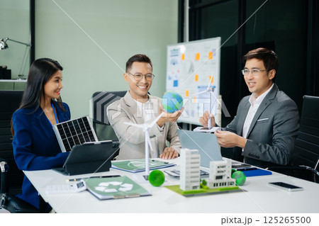 Working Process in Modern Office. Young Woman Account Manager Working at Table with New Business Project. Typing keyboard,Using Contemporary  125265500