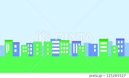 街並み　グリーン　青空 125265527