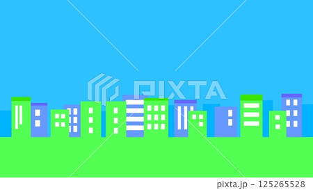 街並み　グリーン　青空 125265528