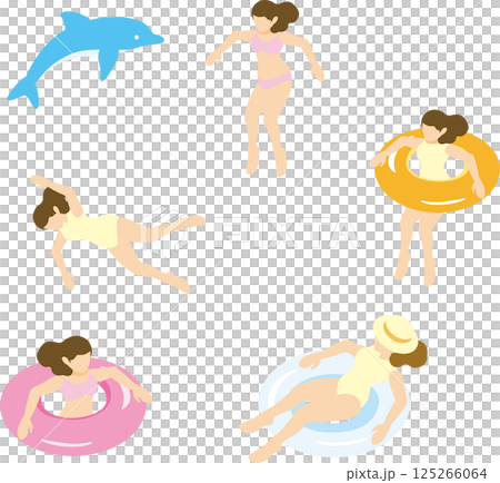 等距人物,女性,大海,泳池,泳裝,游泳,夏季,運動,休閒,插畫素材集 等距人物,女性,大海,泳池,泳裝,游泳,夏季,運動,休閒,插畫素材集 125266064