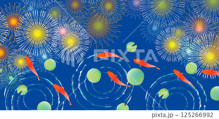 金魚　夏　水彩　和柄　背景 125266992
