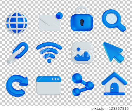 internet network 3D Icon Set internet network 3D Icon Set 125267516