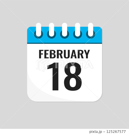 Icon page calendar day - 18 February 125267577