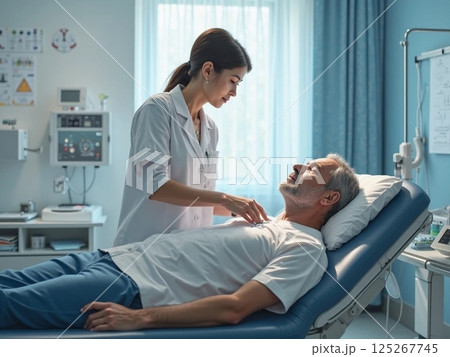 健康診断の患者と医者の風景 125267745