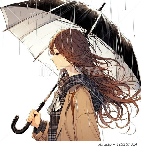 傘をさす女性 125267814