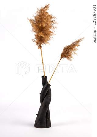 Ceramic vase on white background 125267931