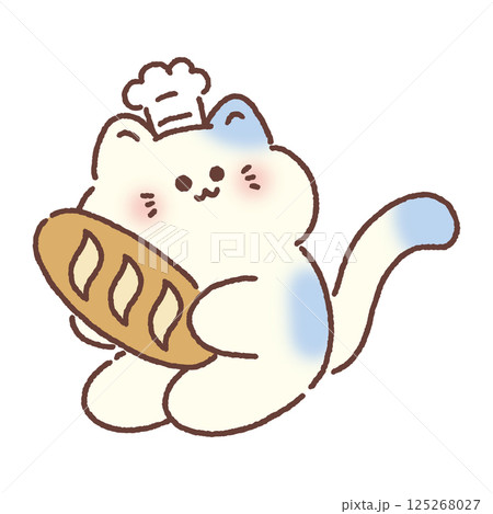 パンを持った猫 125268027