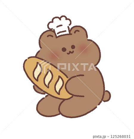 パンを持ったクマ 125268031