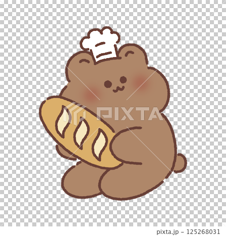 パンを持ったクマ 125268031